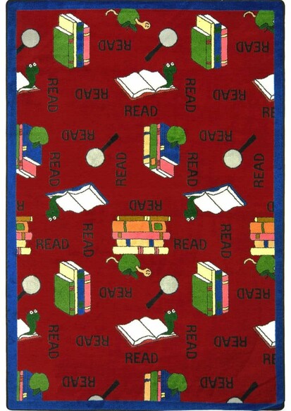 Joy Carpets Kid Essentials Bookworm Red